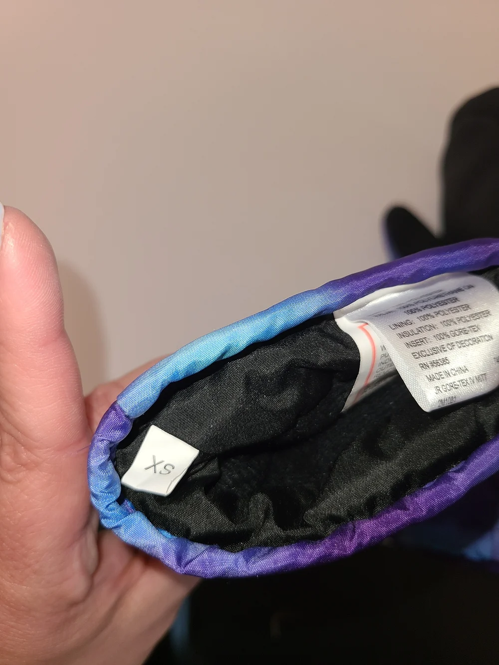 GORE-TEX Purple Blue Tie-Dye Ski Mittens
